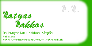 matyas makkos business card