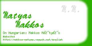 matyas makkos business card